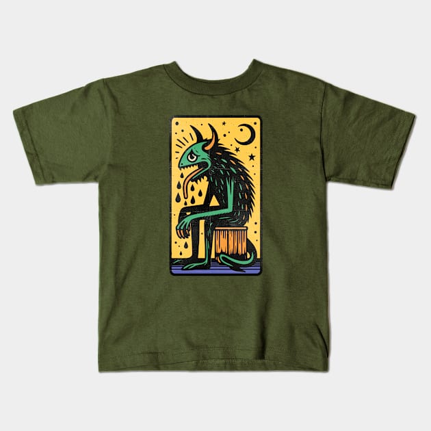 A Bit Tired Kids T-Shirt by Pilcrowd